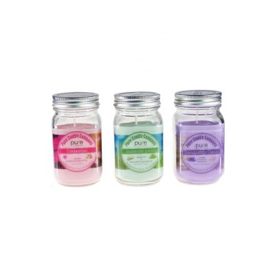 Hot Sale Scented Soy Candles in Cleaned  Glass Jar with Metal Lids