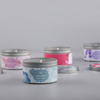 OEM Travel Use Lead Free Soy Wax Cotton Wick Tin Candles