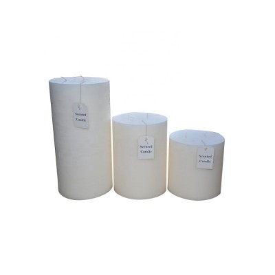 3 Wicks Big Large Pillar Candles White Color scented pillar Church candle